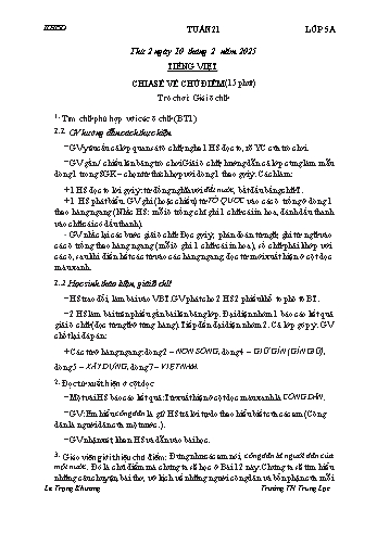 Giáo án các môn Lớp 5 - Tuần 21 - Năm học 2024-2025 - Nguyễn Thị Thanh Xuân