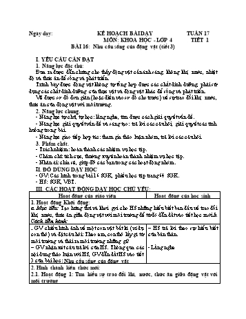 Giáo án Khoa học 4 - Tuần 14