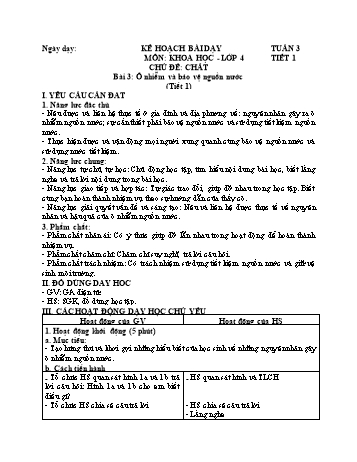 Giáo án Khoa học 4 - Tuần 3+4