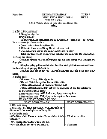 Giáo án Khoa học 4 - Tuần 5