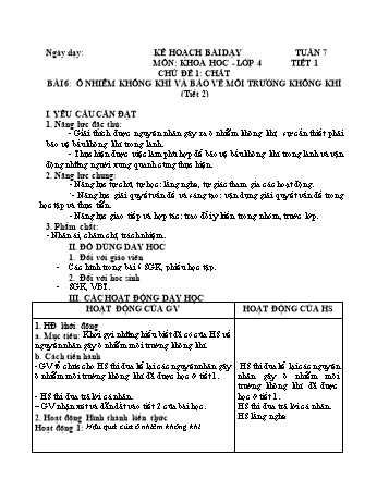 Giáo án Khoa học 4 - Tuần 7