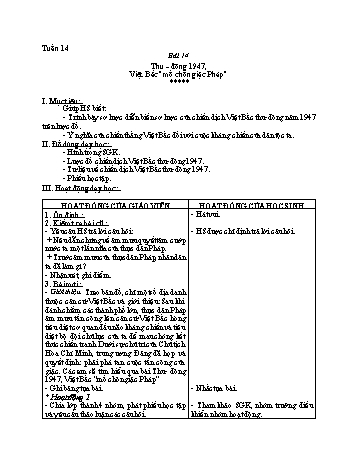 Giáo án Lịch sử 5 - Tuần 14 - Đặng Sỹ Thắng