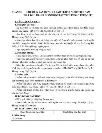 Giáo án Lịch sử và Địa lí 5 - Tuần 10