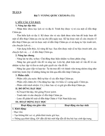 Giáo án Lịch sử và Địa lí 5 - Tuần 9
