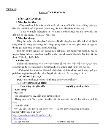 Giáo án Lịch sử và Địa lí Lớp 5 (Kết nối tri thức) - Tuần 15