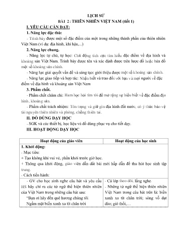 Giáo án Lịch sử và Địa lí Lớp 5 (Kết nối tri thức) - Tuần 2