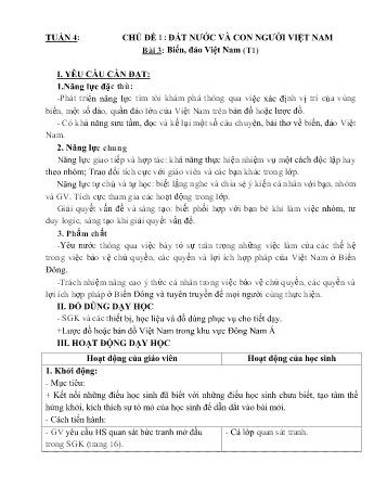 Giáo án Lịch sử và Địa lí Lớp 5 (Kết nối tri thức) - Tuần 4