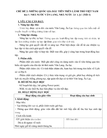 Giáo án Lịch sử và Địa lí Lớp 5 (Kết nối tri thức) - Tuần 7