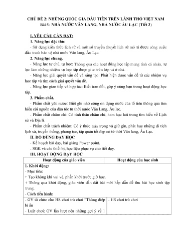 Giáo án Lịch sử và Địa lí Lớp 5 (Kết nối tri thức) - Tuần 8