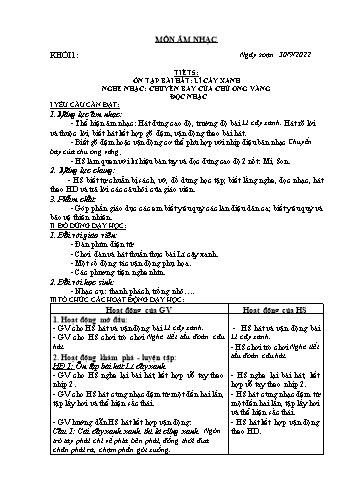 Giáo án môn Âm nhạc Khối 1+2+3 - Tuần 5