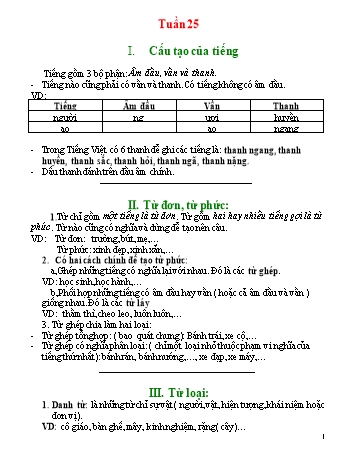 Giáo án tự học Lớp 5 môn Tiếng Việt 4 - Tuần 25