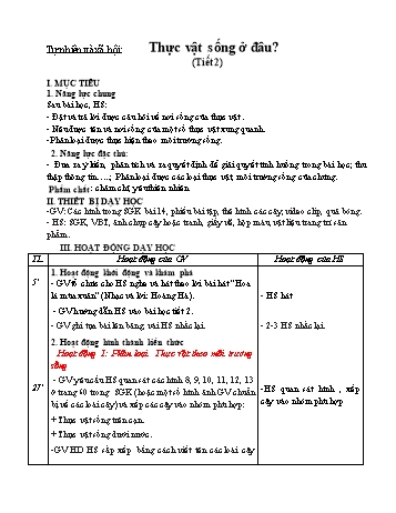 Giáo án Tự nhiên và xã hội Lớp 2 - Tuần 15