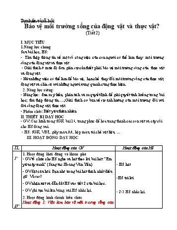 Giáo án Tự nhiên và xã hội Lớp 2 - Tuần 17