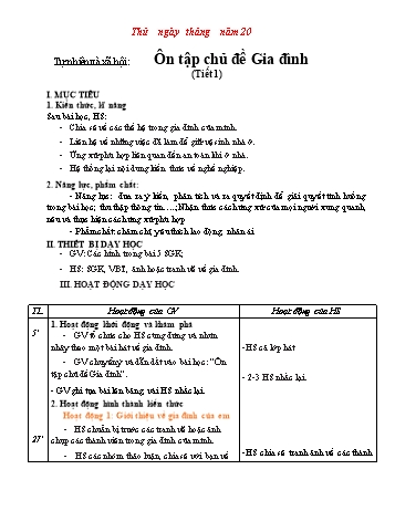 Giáo án Tự nhiên và xã hội Lớp 2 - Tuần 5